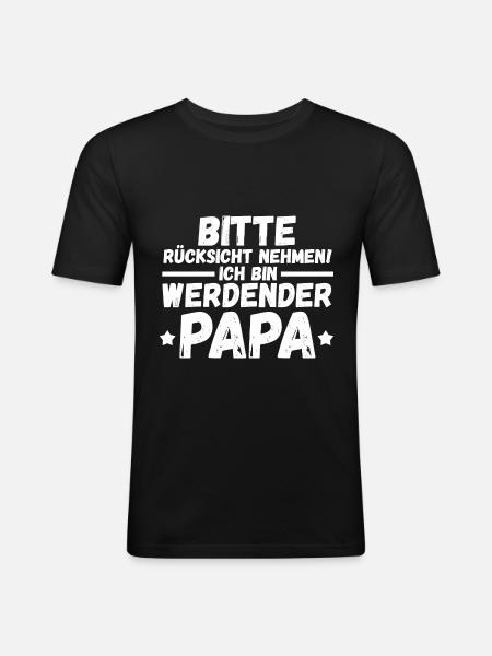 Werdender Papa - Männer Slim Fit T-Shirt - Schwarz