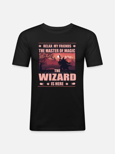 Wizard Spread de Okto - T-shirt près du corps Homme - noir
