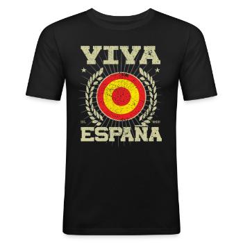 Cool Spain Design - T-shirt près du corps Homme - noir - Devant - Nik (191cm)