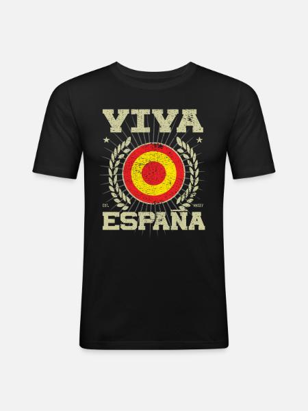 Cool Spain Design - Men's Slim Fit T-Shirt - black