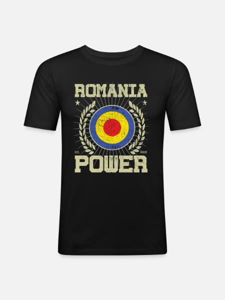 Cool Romania Design - Men's Slim Fit T-Shirt - black