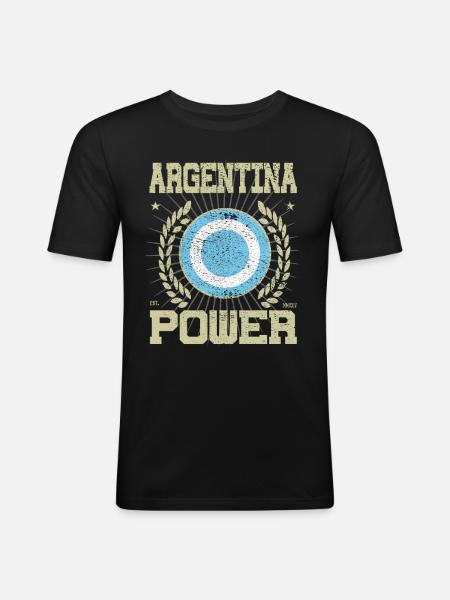 Cooles Argentinien, Design - Männer Slim Fit T-Shirt - Schwarz