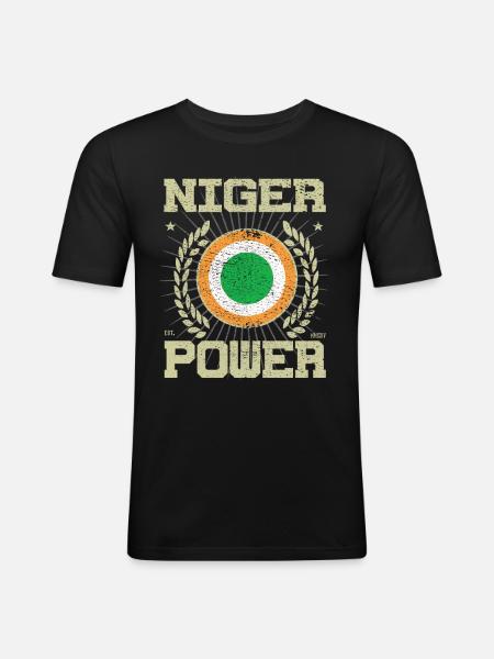 Cool Niger Design - Men's Slim Fit T-Shirt - black