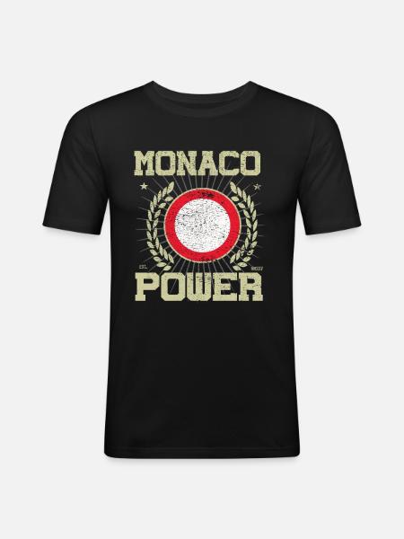 Cool Monaco, Design - T-shirt près du corps Homme - noir