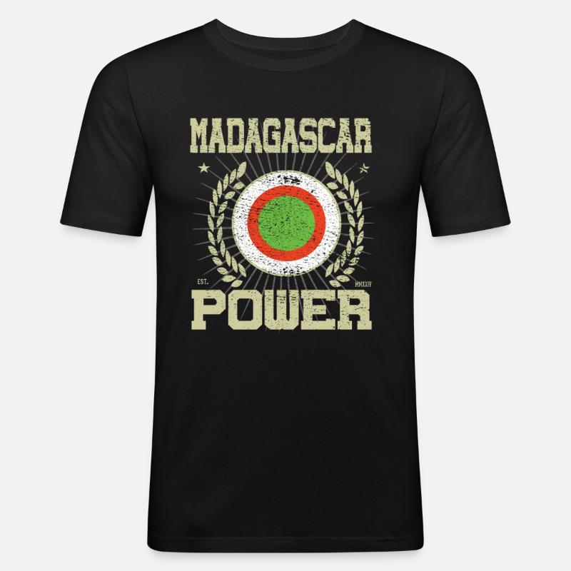 Cooles Madagaskar Design - Männer Slim Fit T-Shirt - Schwarz