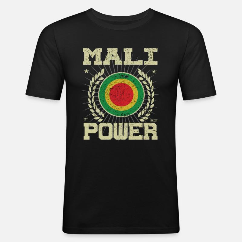 Cooles Mali Design - Männer Slim Fit T-Shirt - Schwarz