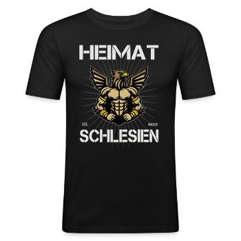 Cooles Heimat Schlesien Design für den Schlesier - Männer Slim Fit T-Shirt - Schwarz - Vorne - Nik (191cm)