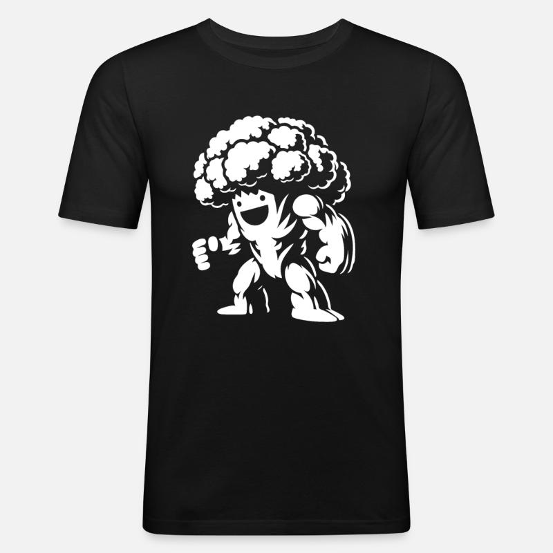 Blumenkohl - Starkes Gemüse Design - Männer Slim Fit T-Shirt - Schwarz