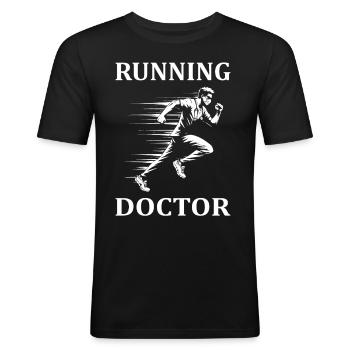 Running Doctor – For the active and healthy doctorate - Men's Slim Fit T-Shirt - black - Front - Nik (191cm)
