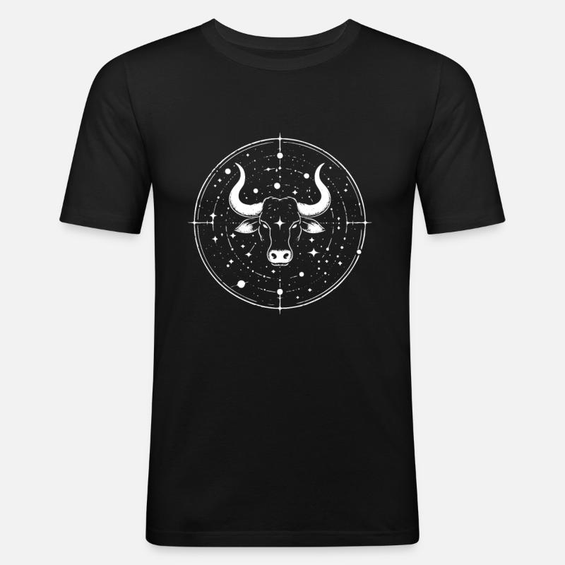 Sternzeichen Stier Design - Männer Slim Fit T-Shirt - Schwarz