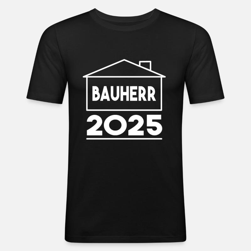 Bauherr 2025 – Vision wird Wirklichkeit - Männer Slim Fit T-Shirt - Schwarz