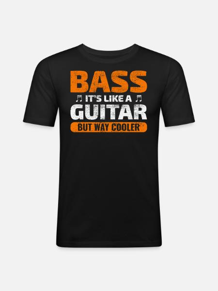 Bass Guitar Player Music Musician Bassist Funny - Men's Slim Fit T-Shirt - black