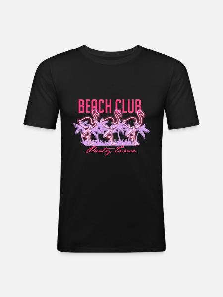 Flamingo party - Men's Slim Fit T-Shirt - black