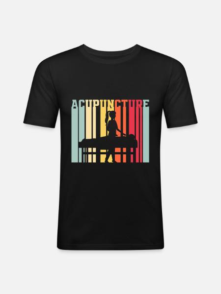 Acupuncture Acupuncturist Silhouette - Men's Slim Fit T-Shirt - black