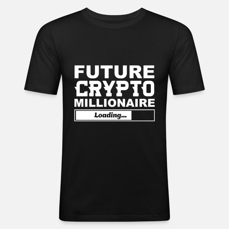 Future Crypto Millionaire is Loading - Männer Slim Fit T-Shirt - Schwarz