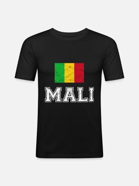 Mali flag Bamako Africa gift - Men's Slim Fit T-Shirt - black