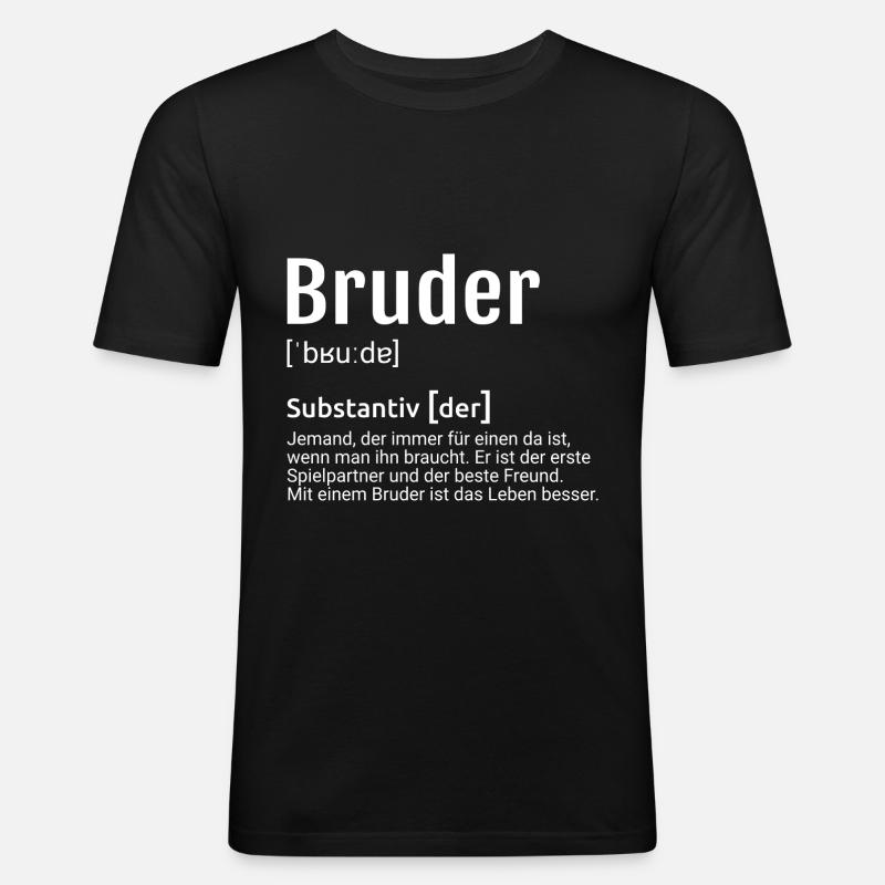 Bruder Definition - Männer Slim Fit T-Shirt - Schwarz