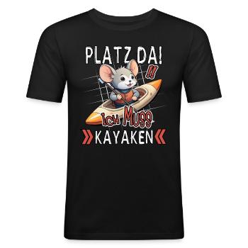 Make room! I Have To Kayak Funny Mouse - Men's Slim Fit T-Shirt - black - Front - Nik (191cm)
