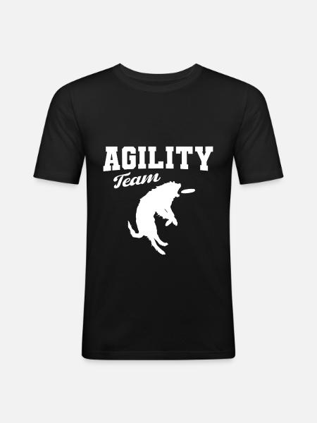 Agility dog team - Men's Slim Fit T-Shirt - black