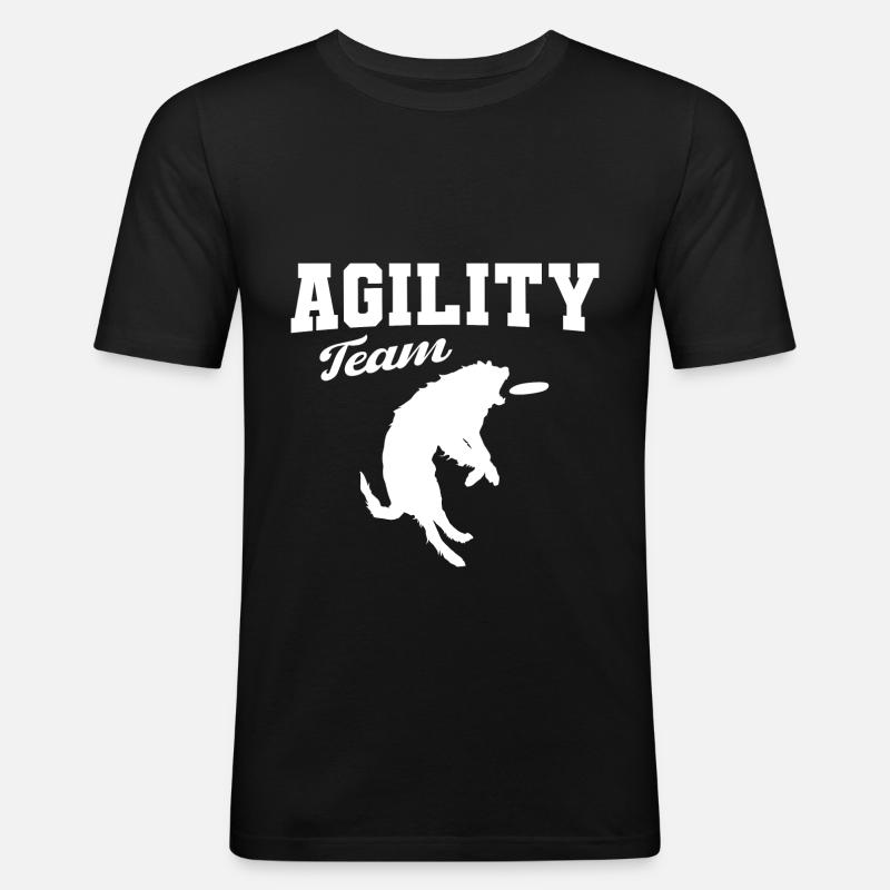 Agility Hunde Team - Männer Slim Fit T-Shirt - Schwarz