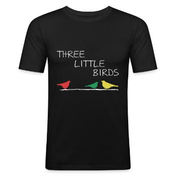 Three Little Birds Afrika Musik Reggae Rasta - Männer Slim Fit T-Shirt - Schwarz - Vorne - Nik (191cm)