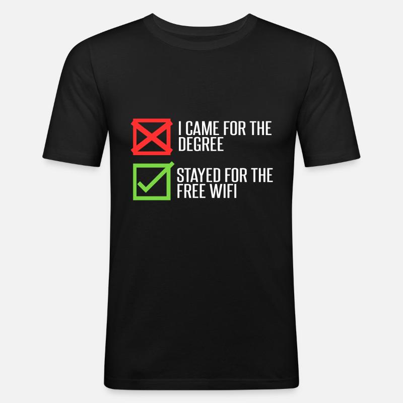 Stayed For The Wi-Fi - Men's Slim Fit T-Shirt - black