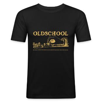 Oldschool Amateurfunk Funkamateur - Männer Slim Fit T-Shirt - Schwarz - Vorne - Nik (191cm)