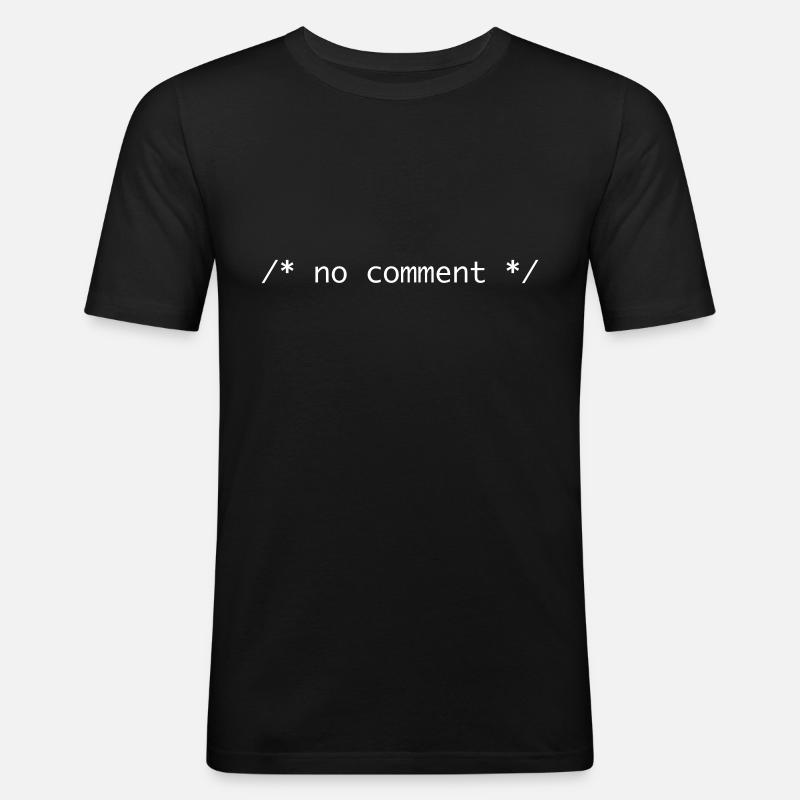 no comment - Männer Slim Fit T-Shirt - Schwarz