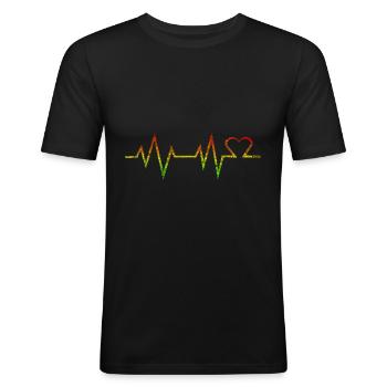 Reggae Musik Afrika Jamaica Rastafari - Männer Slim Fit T-Shirt - Schwarz - Vorne - Nik (191cm)