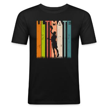 Ultimate Frisbee Frolf Disc Golf Flying Disc Sport - T-shirt près du corps Homme - noir - Devant - Nik (191cm)