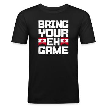 Bring Your Eh Game Canada Flag Symbol Home Pride - Men's Slim Fit T-Shirt - black - Front - Nik (191cm)