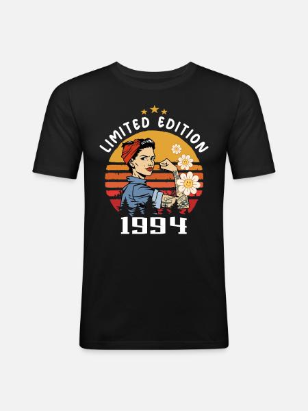 Retro Geburtsjahr 1994 Vintage Geburtstag 1994 - Männer Slim Fit T-Shirt - Schwarz