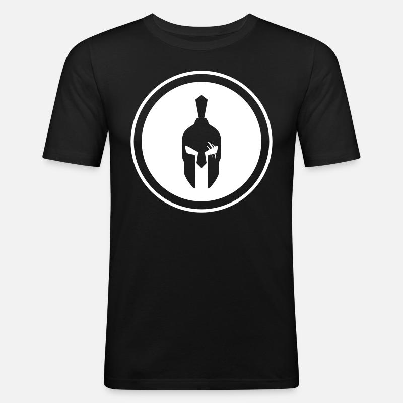 Spartaner Helm Gladiator - Männer Slim Fit T-Shirt - Schwarz
