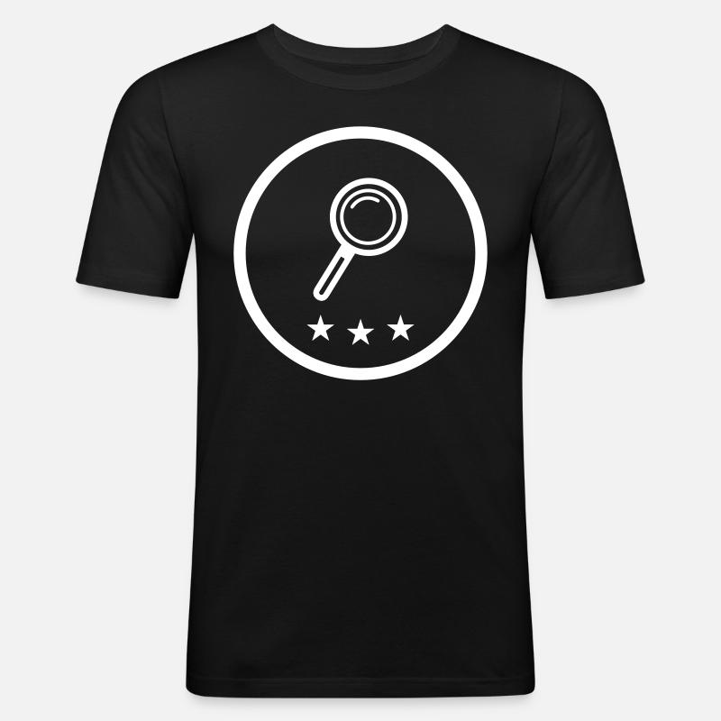 Lupe Symbol - Männer Slim Fit T-Shirt - Schwarz