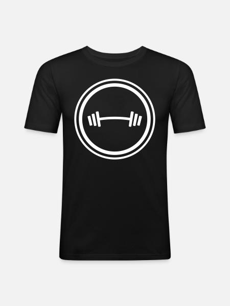 Dumbbell Weights Fitness - Men's Slim Fit T-Shirt - black