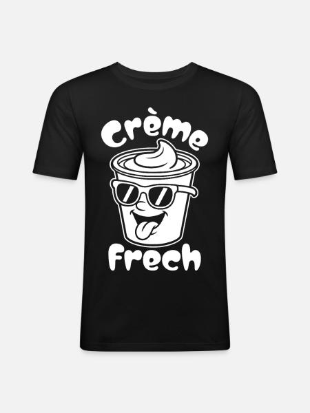 Crème Frech - Männer Slim Fit T-Shirt - Schwarz
