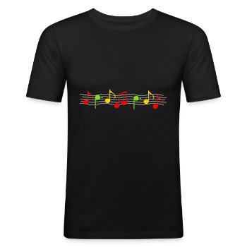 Reggae Musik Afrika Jamaica Rastafari - Männer Slim Fit T-Shirt - Schwarz - Vorne - Nik (191cm)