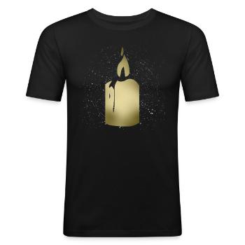 candle - Men's Slim Fit T-Shirt - black - Front - Nik (191cm)