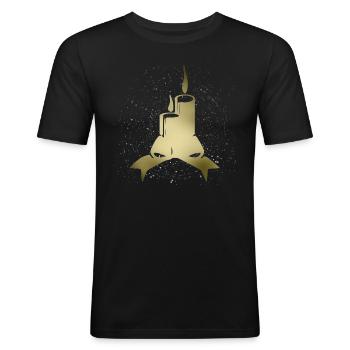 bougie - T-shirt près du corps Homme - noir - Devant - Nik (191cm)