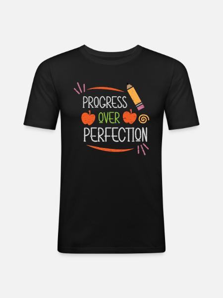 Progress Over Perfection University Students - Men's Slim Fit T-Shirt - black