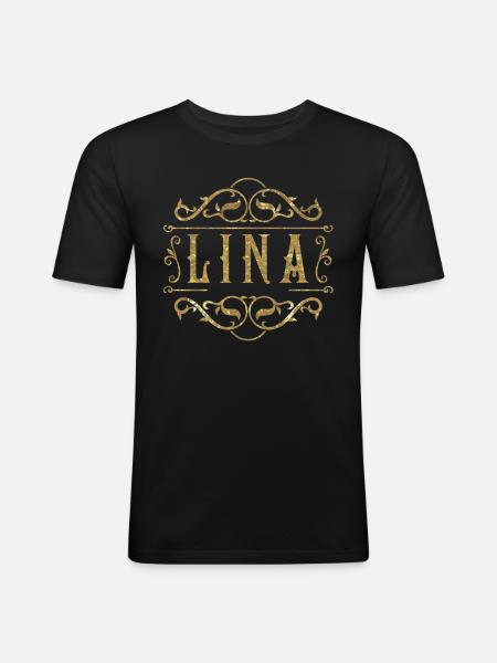 Lina gold - Men's Slim Fit T-Shirt - black