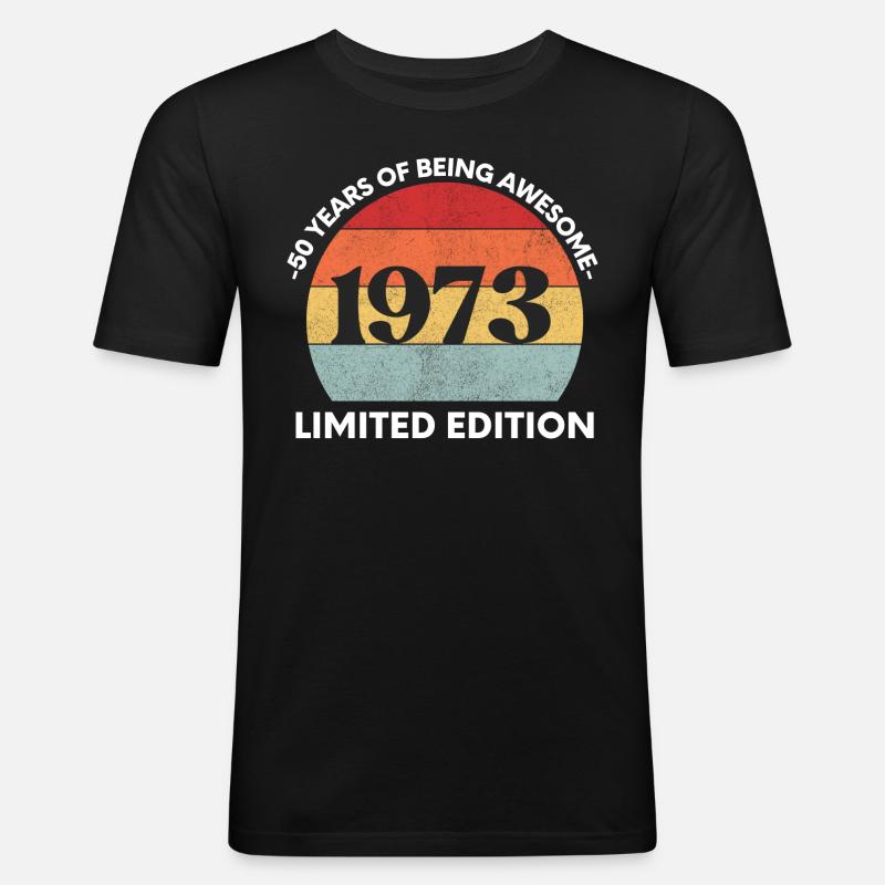 1973 limitierte Auflage - Männer Slim Fit T-Shirt - Schwarz