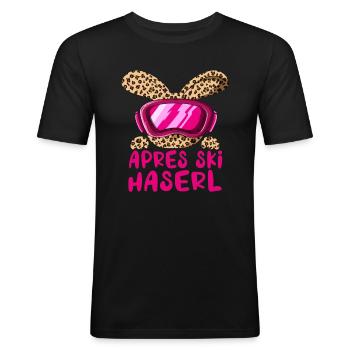 Apres Ski Haserl Hase Party Urlaub Ski Fahren - Männer Slim Fit T-Shirt - Schwarz - Vorne - Nik (191cm)
