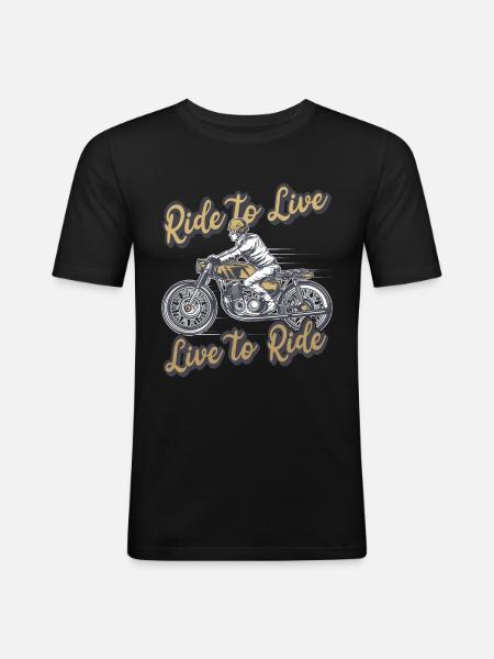 Motorcycling is life - Men's Slim Fit T-Shirt - black