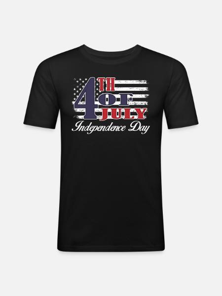 Independence Day - Männer Slim Fit T-Shirt - Schwarz