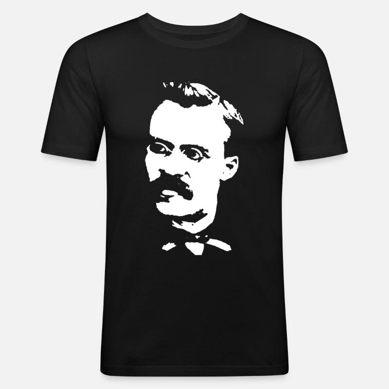 Friedrich Nietzsche - Männer Slim Fit T-Shirt - Schwarz