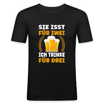 Lustige Schwangerschaft Verkünden Großeltern Papa - Männer Slim Fit T-Shirt - Schwarz - Vorne - Nik (191cm)