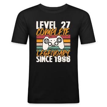 Birthday Gift, Level 27 Complete 1996 - Men's Slim Fit T-Shirt - black - Front - Nik (191cm)