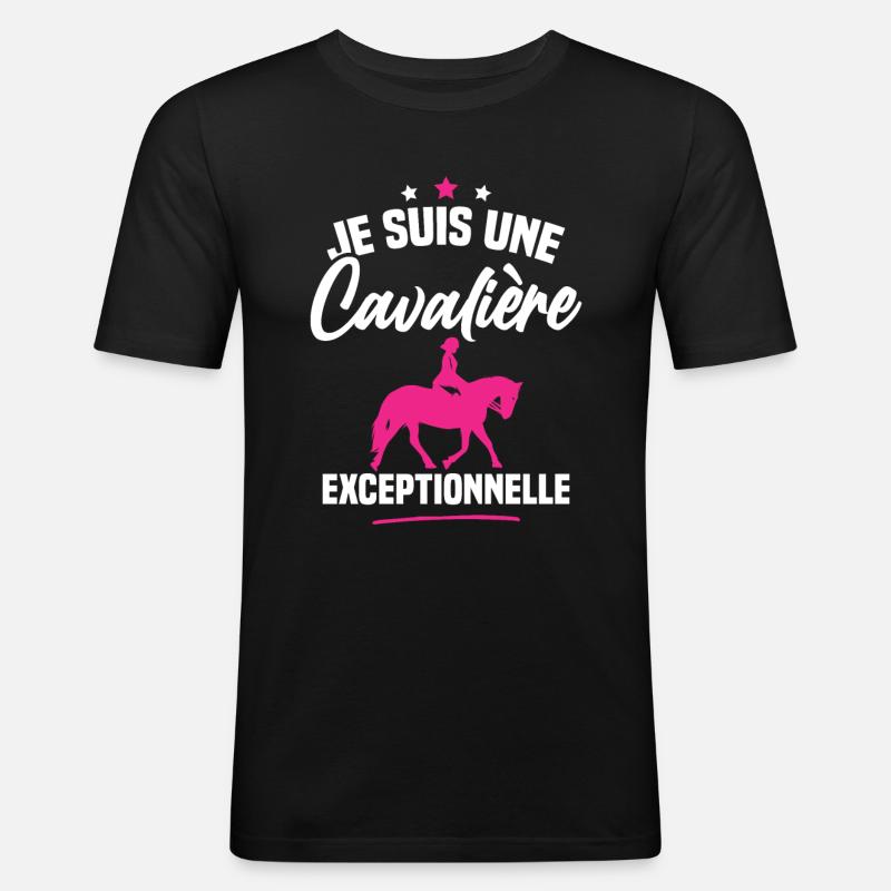 Je suis une cavalière exceptionnelle - T-shirt près du corps Homme - noir