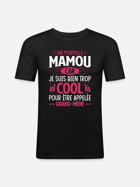 On m'appelle mamou - T-shirt près du corps Homme - noir